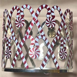 Bath and Body Works Candy Cane three wick candle holder.